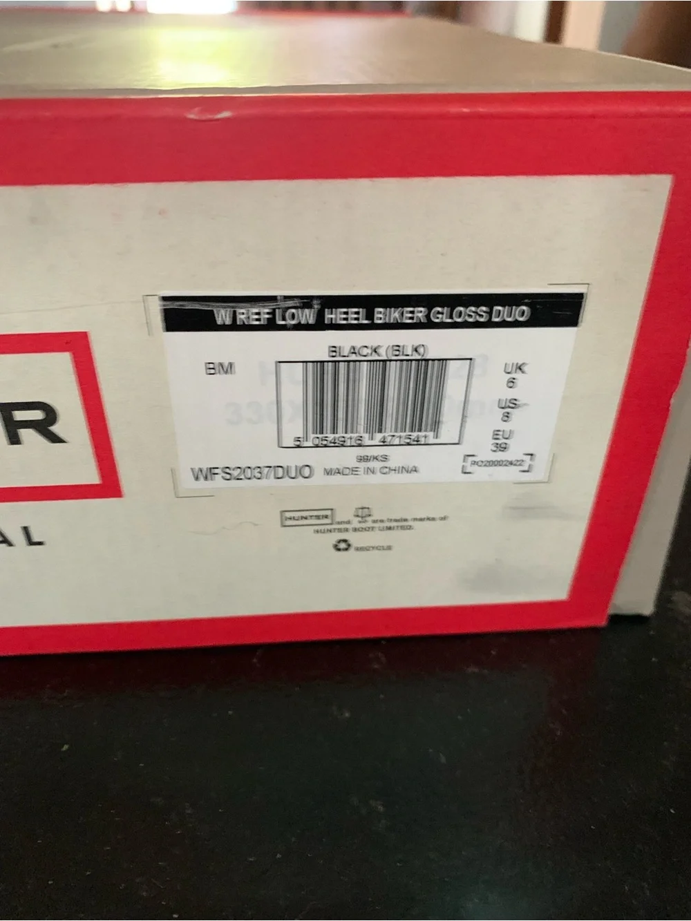 Hunter Gloss Black Short Rain Boots size 8